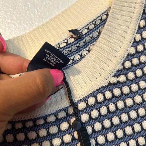 Gant Striped Cotton Rib Crew Neck Sweater XL NWT - Picture 5 of 5